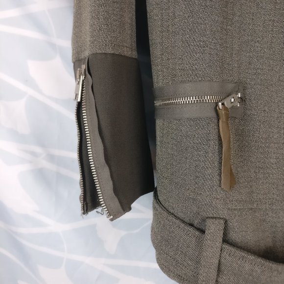 All Saints Zulia Biker Jacket Italian Cloth Deconstructed Belted Moto Distressed - Picture 6 of 8